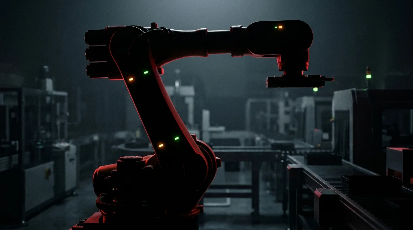 Robotic arm with red rim light
